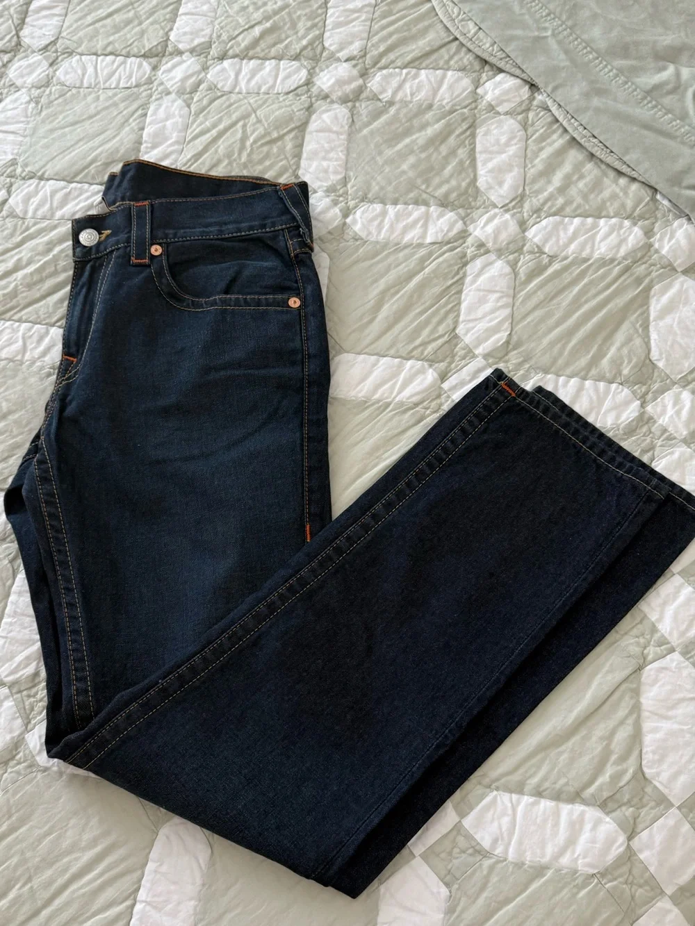 True Religion Dark Indigo Straight-Leg Jeans - Size 32 - Like New